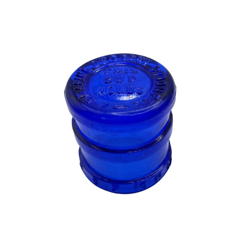 Antique Cobalt Blue Glass Dose Cup Heaping Dessert Spoonful Medical Collectible