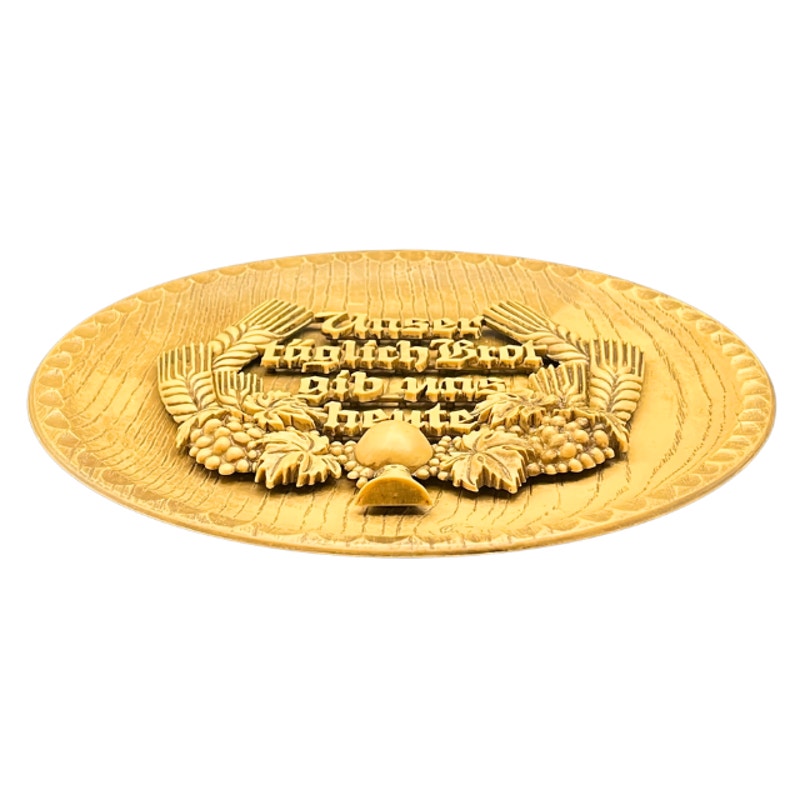 Vintage German Faux Wood Brotteller Bread Plate Wall Plaque Relief Carving