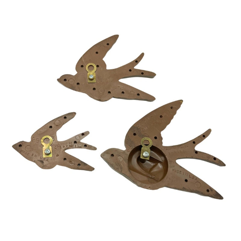 Vintage Burwood Swallow Wall Hangings 1980s Set of 3 Birds