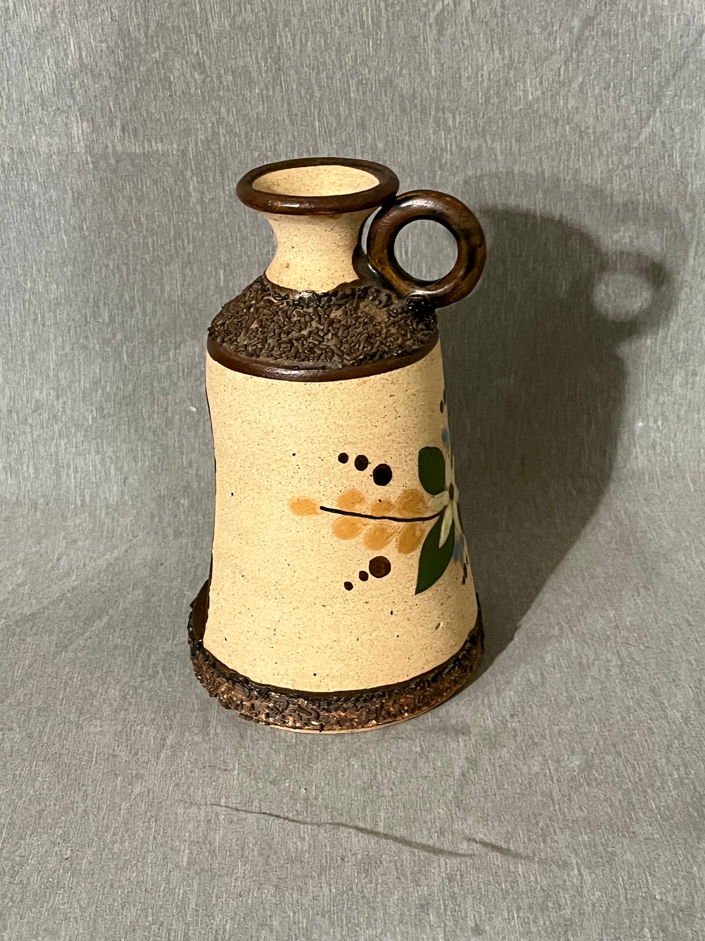 Tonala Singed Mexican Pottery Taper Candle Lantern ￼