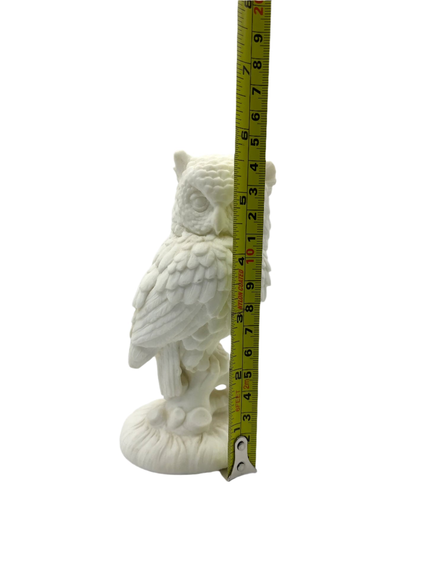 Vintage Alabaster White Owl Signed A. Santini Made in Italy