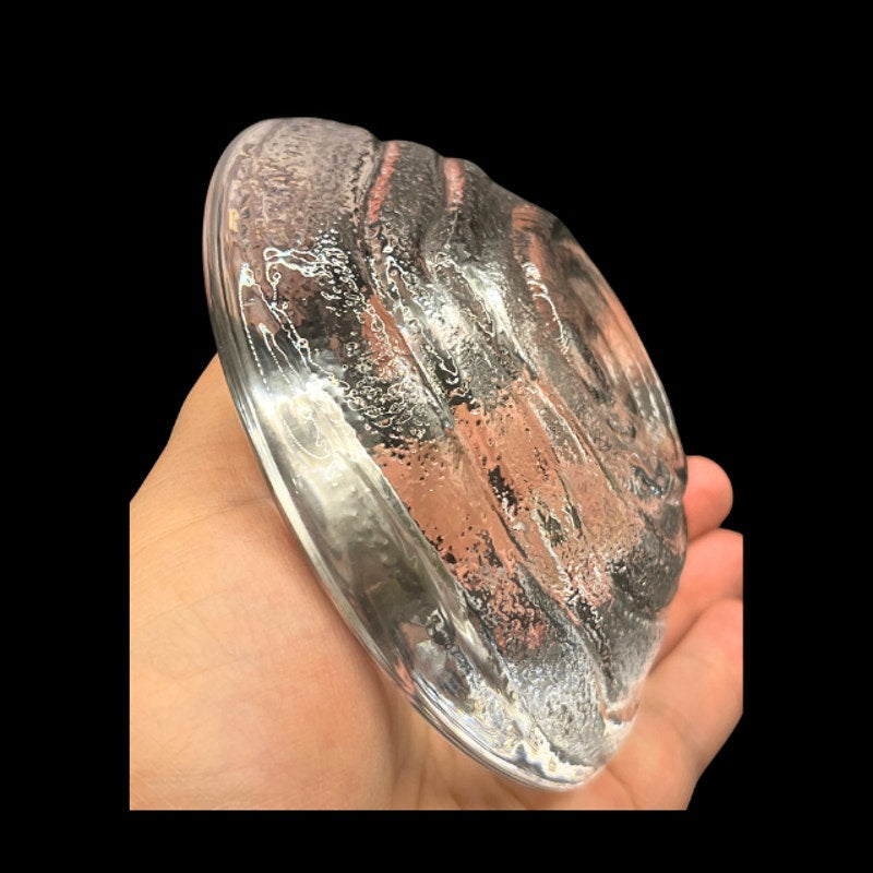 Simon Pearce Thetford Glass Tealight Votive Holders Set of 2 Swirling Wave