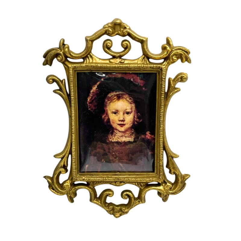 Vintage Ornate Gold Tone Plastic Frame Wall Art Famous Portrait Prints Hong Kong