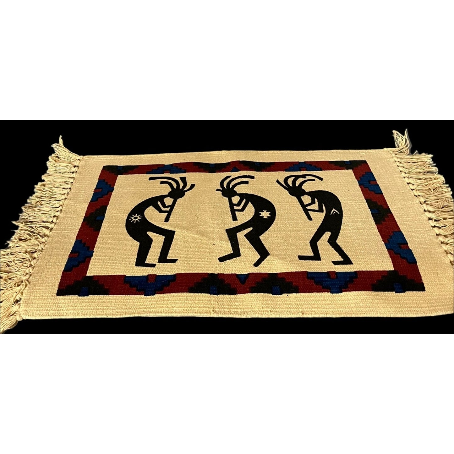 Southwestern KOKOPELLI Flute Dancer Woven 6 Placemats EL PASO SADDLE BLANKET CO