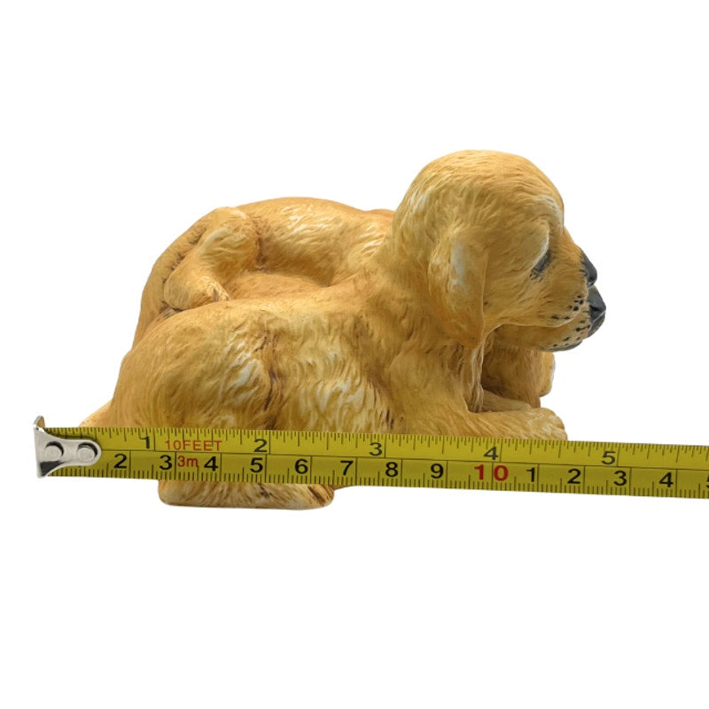Vintage HOMCO 1987 Masterpiece Porcelain Golden Retriever Puppies Figurine