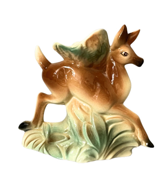 1940's Stewart B McCulloch Pottery California Jumping Deer Vase