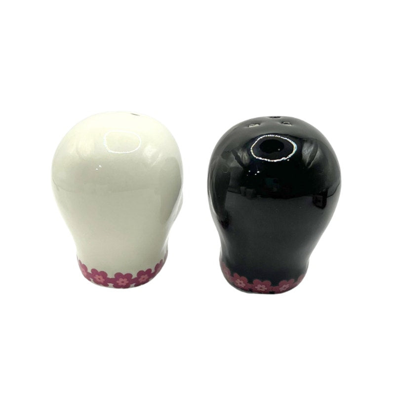BW Day of the Dead Sugar Skull Ceramic Salt and Pepper Shakers Set New with Box