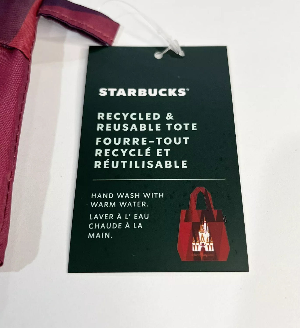 Walt Disney World Parks Cinderella Castle Starbucks Tote Bag with Pouch Unopened Pre Owned