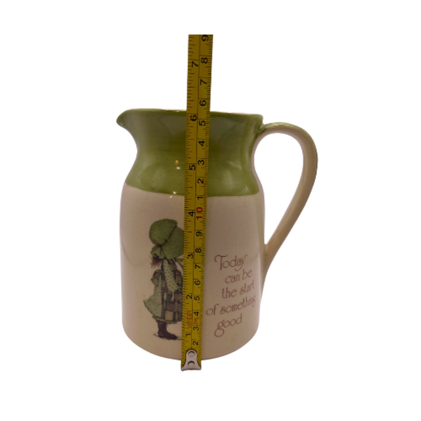 Vintage American Greetings Holly Hobbie Pitcher Green 1970s