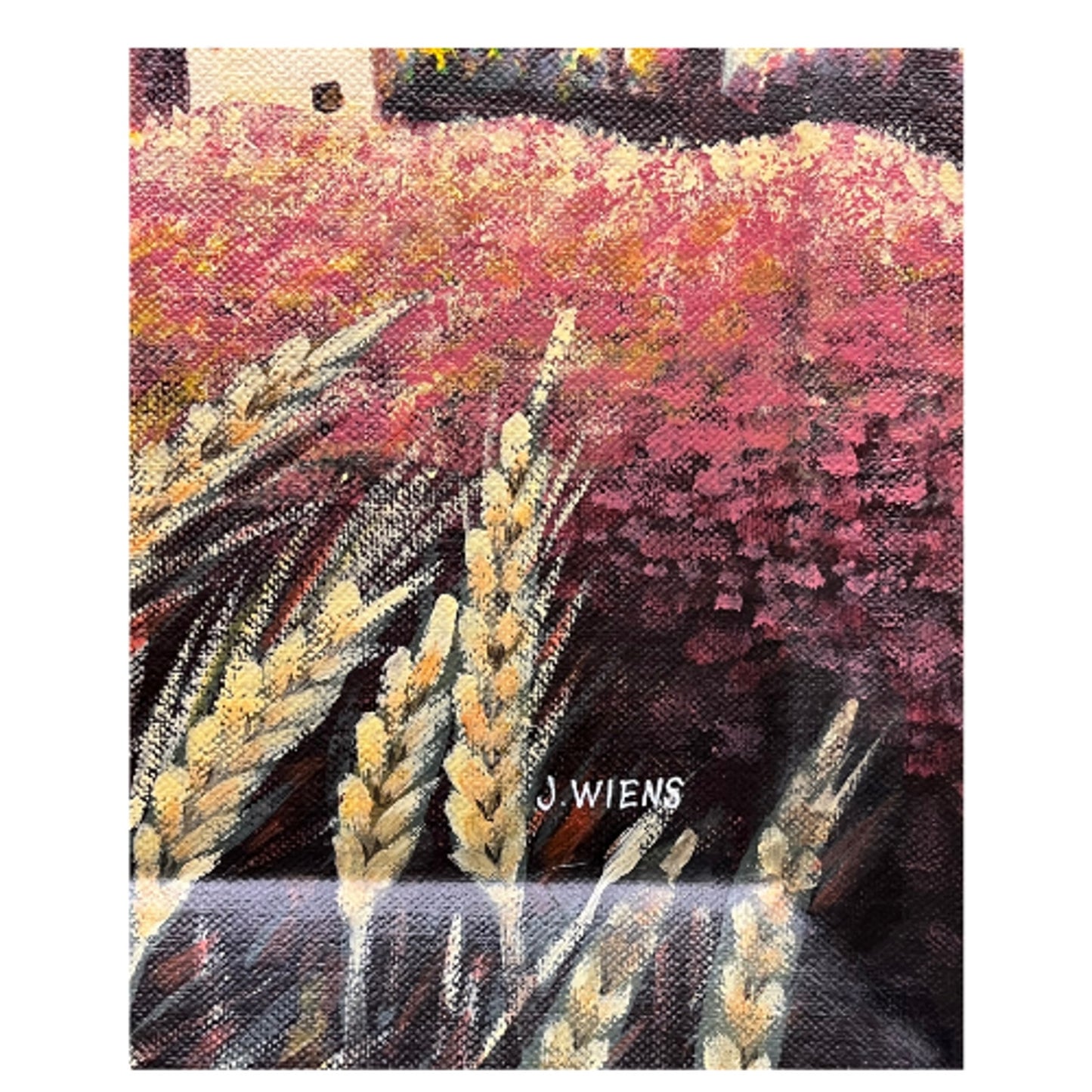 "Tuscan Fields" By J. Wiens  Hand Painted Signed Tam San Designs Beveled 10" by 10" Plate