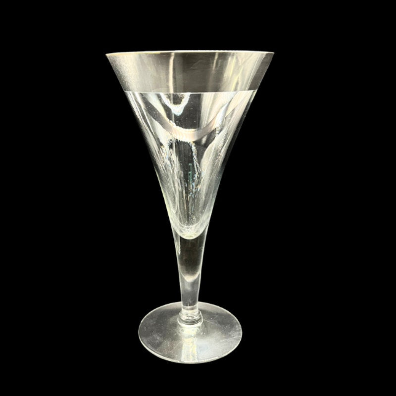 Mid Century Modern Dorothy Thorpe Silver Band Tall Trumpet Cocktail Glasses