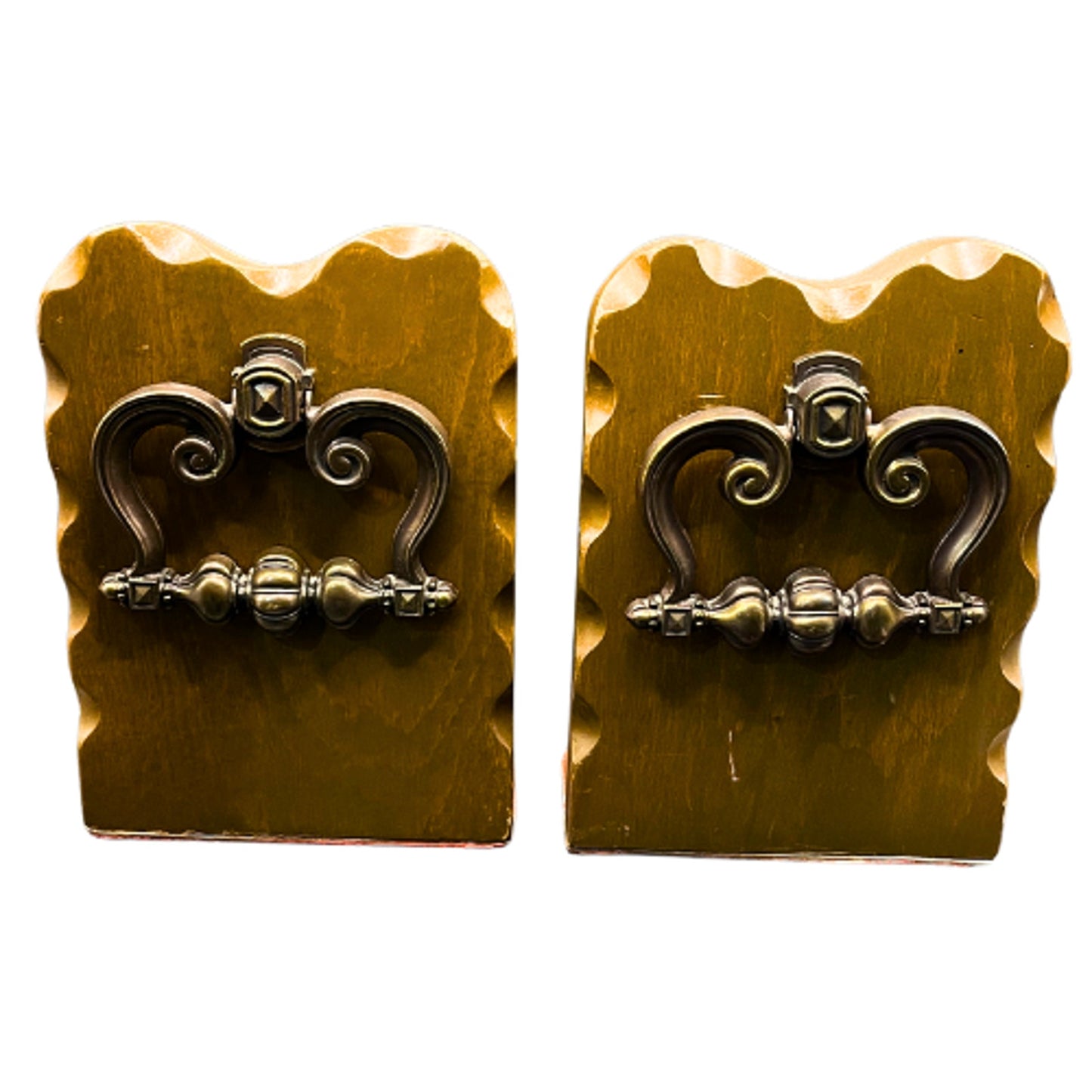 Vintage Wood Bookends Door Knocker Dark Academia Library Book Ends Gothic