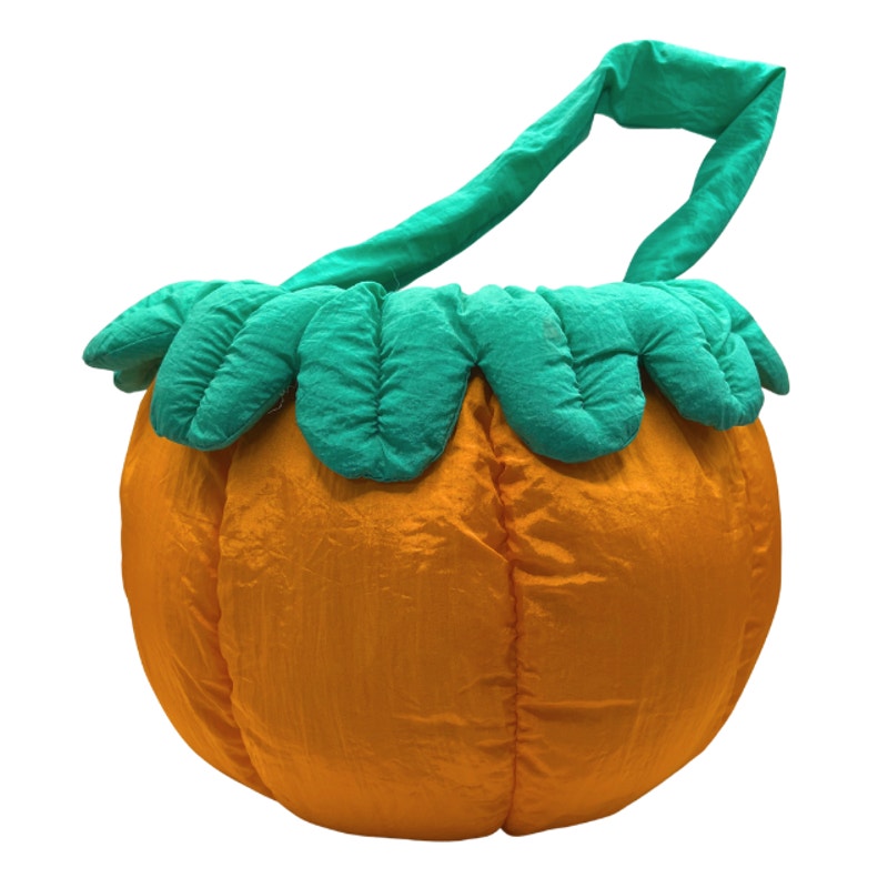 Vintage 1993  Puffalump Pumpkin Halloween Trick or Treat Plush Pail Bucket