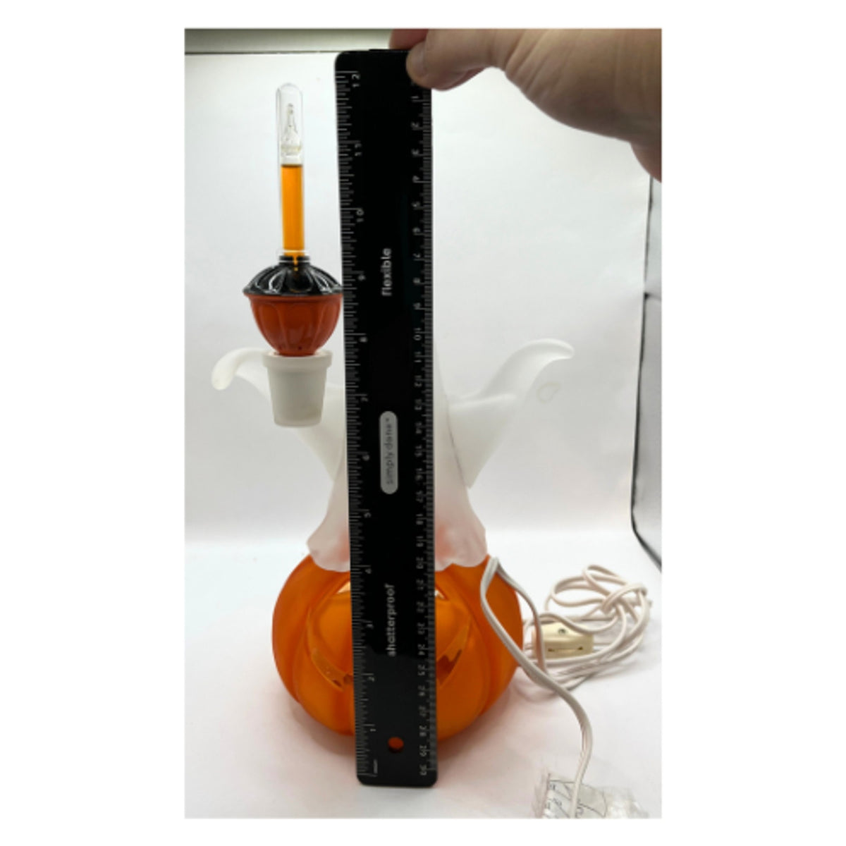 JCPenney Home Collection Lighted Acrylic Halloween Ghost Pumpkin Lamp 12"