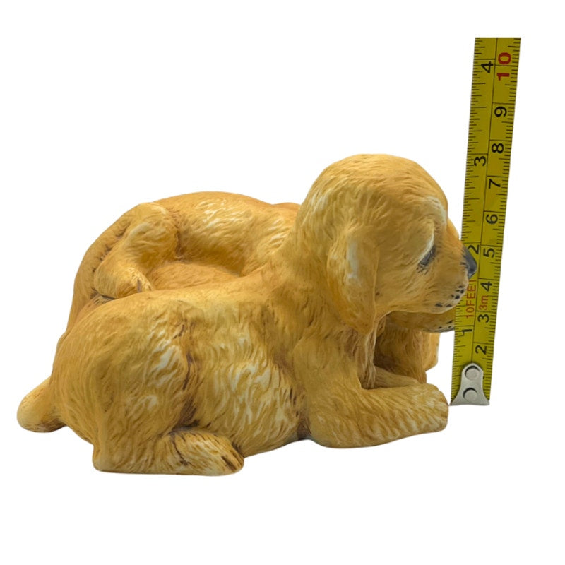 Vintage HOMCO 1987 Masterpiece Porcelain Golden Retriever Puppies Figurine