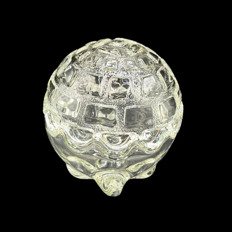 Vintage Anchor Hocking Clear Glass Turtle Trinket Dish with Lid