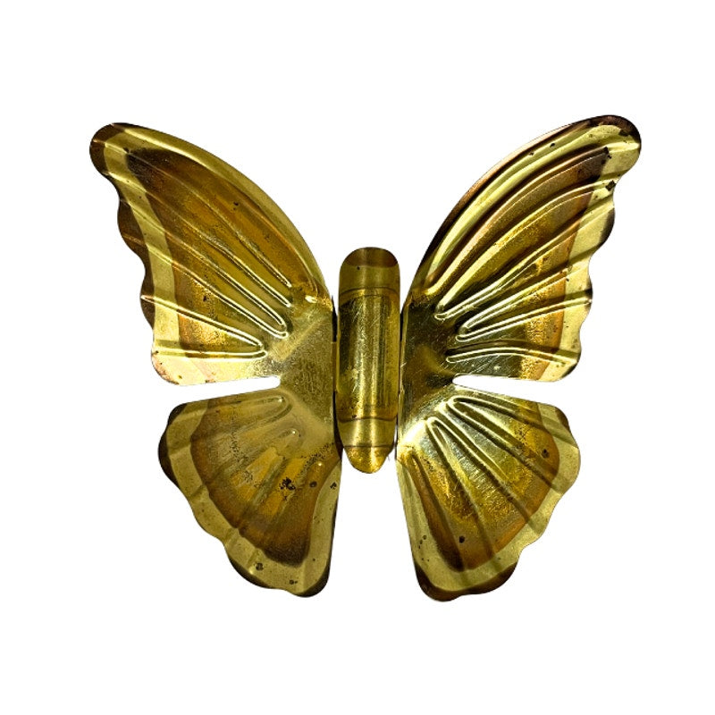 Vintage MCM Brass Metal Butterfly Wall Hangings Set of 5