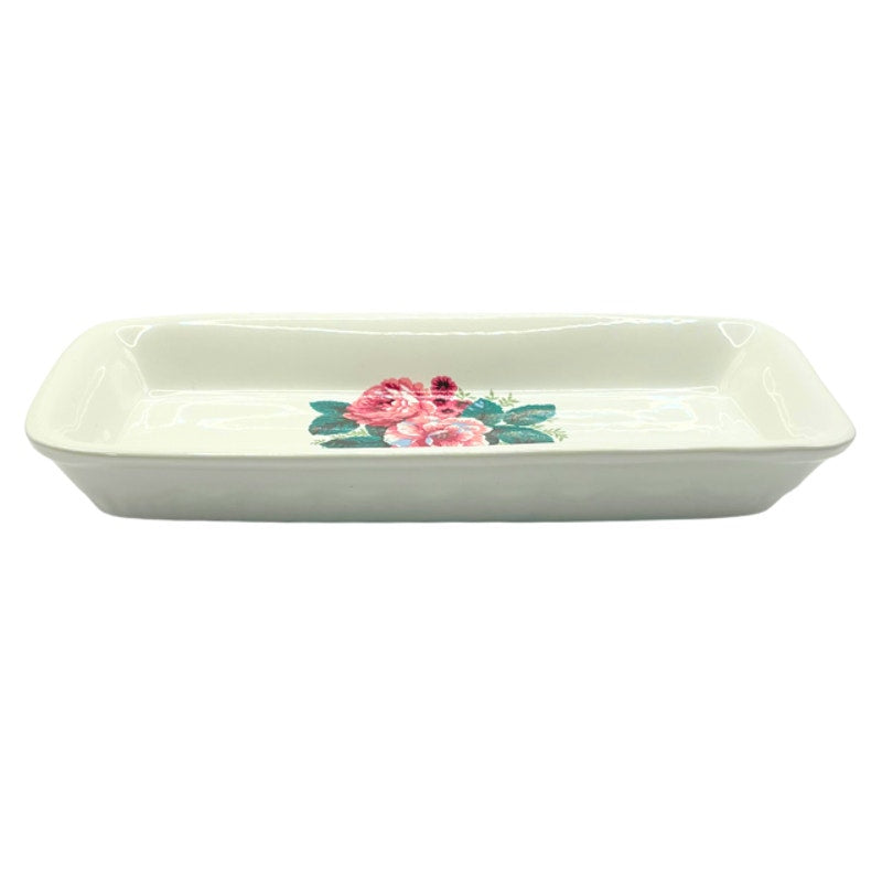 Vintage Waverly Valley Bouquet Ceramic Trinket Tray Vintage Vanity Dish