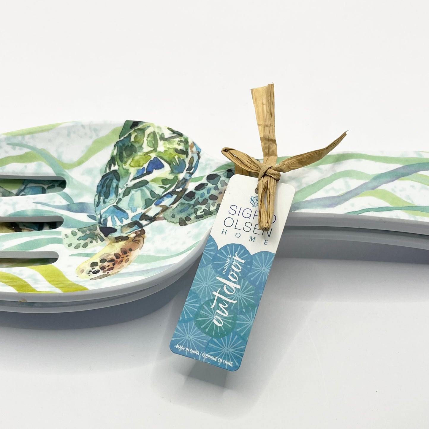 New Sigrid Olsen Home Melamine Sea Life Serving Fork and Spoon 10.5"