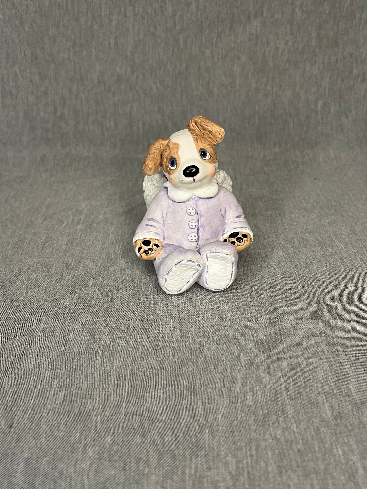 2001 Signed Heavenly Critters- Dog Ceramic Figurine
