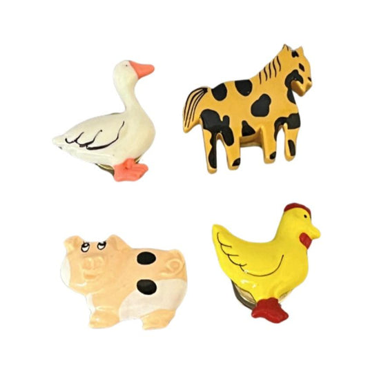 * Vintage Farm Animal Button Covers- set of 4