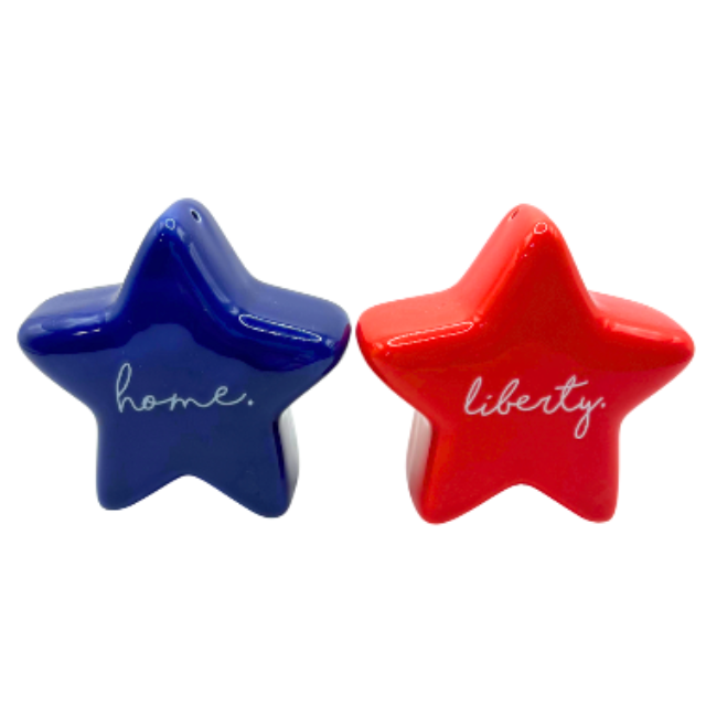 Home & Liberty Patriotic Star Salt and Pepper Set 3" New with Tag