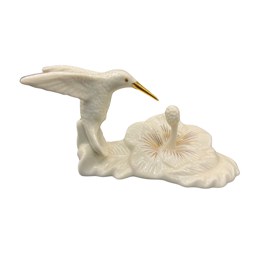 Vintage Lenox Hummingbird Ring Dish Cream and Gold