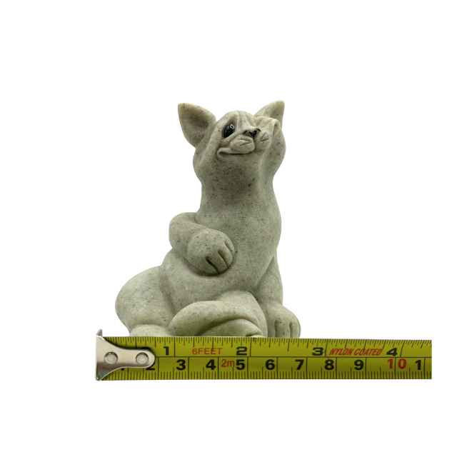 Reserved for Carrie S- 2000 Quarry Critters Stoneware Cat Carla 3.5" by 2.75" by 3" Winking Cat Figurine