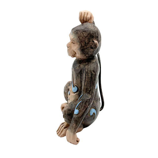 Whimsical Miniature Jim Shore Monkey Scratching Head 3.5" Tall