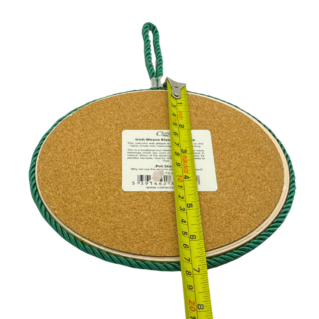 Irish Blessing Ceramic Pot Stand 7" Plaque by Clara with Hanging Rope