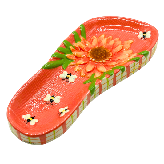 2004 Dianes Happy Toes Darling Daisy Sandel Trinket Candle Tray Vintage Collectable