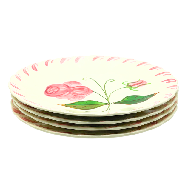 Vintage Blue Ridge Southern Pottery 7" Plates Ridge Rose Pattern Set of 4
