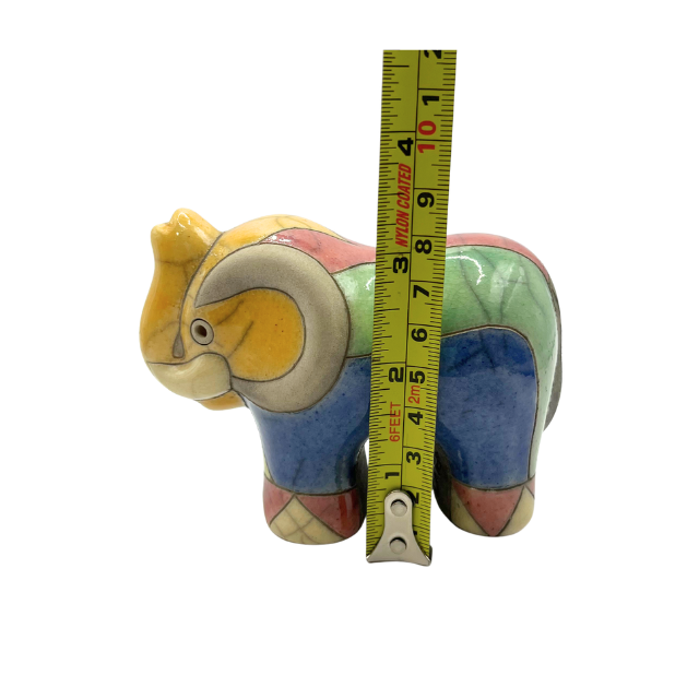 Vintage South African Raku Pottery Elephant Transvaal Figurine Signed