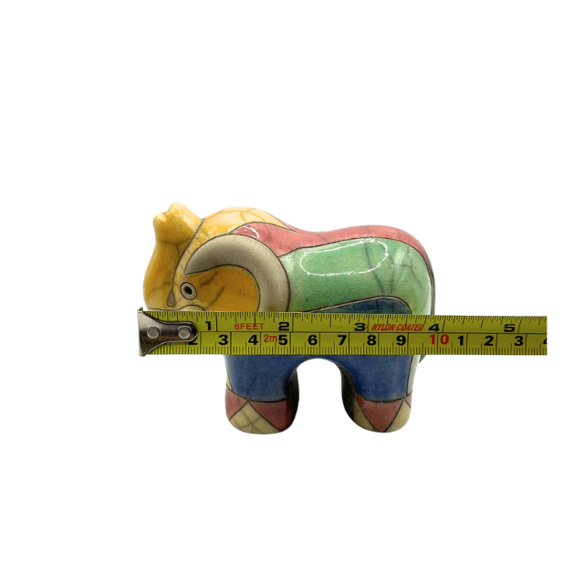 Vintage South African Raku Pottery Elephant Transvaal Figurine Signed