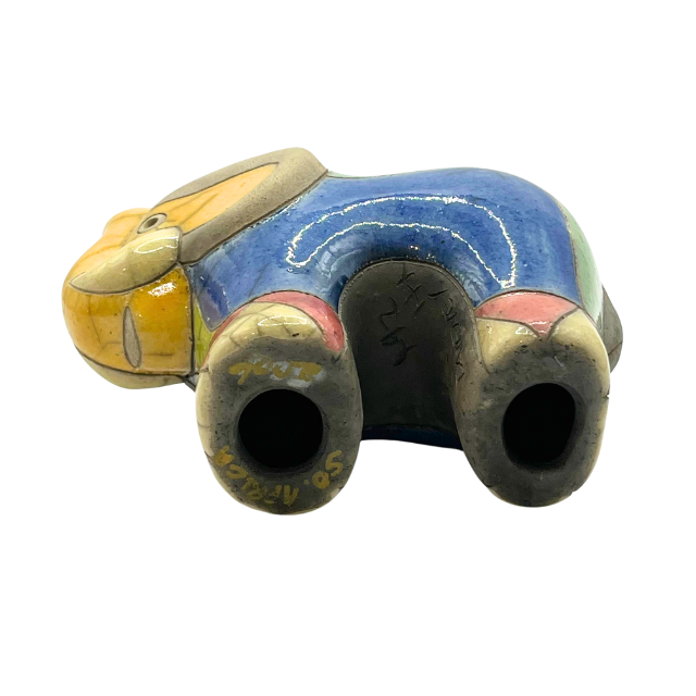 Vintage South African Raku Pottery Elephant Transvaal Figurine Signed