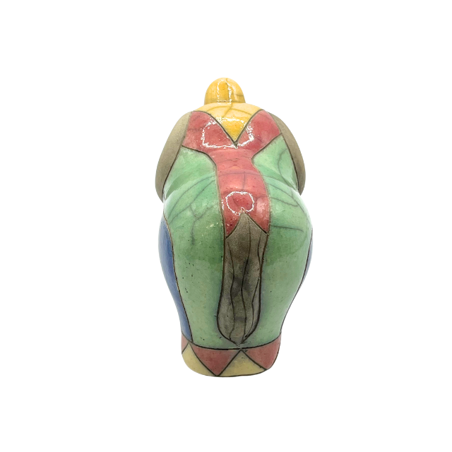 Vintage South African Raku Pottery Elephant Transvaal Figurine Signed