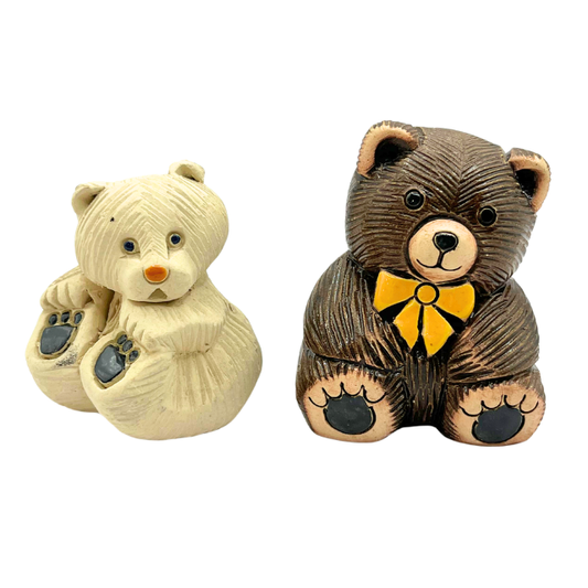 Vintage Artesania Rinconada Polar Bear & Classic Teddy Bear Duo