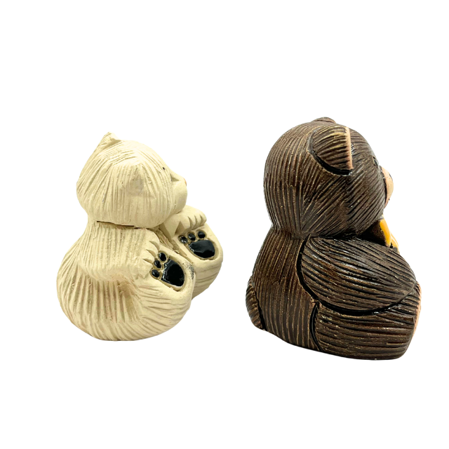 Vintage Artesania Rinconada Polar Bear & Classic Teddy Bear Duo