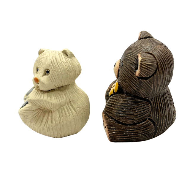 Vintage Artesania Rinconada Polar Bear & Classic Teddy Bear Duo