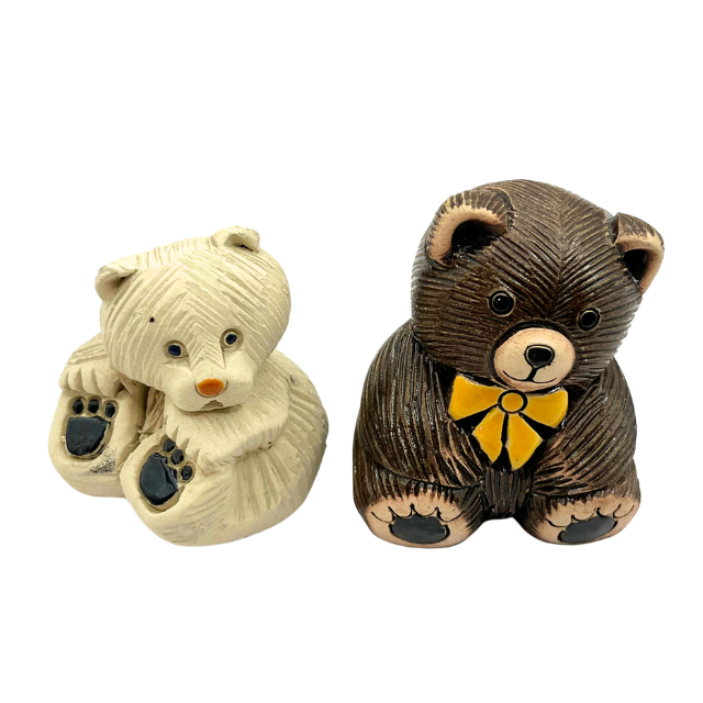 Vintage Artesania Rinconada Polar Bear & Classic Teddy Bear Duo