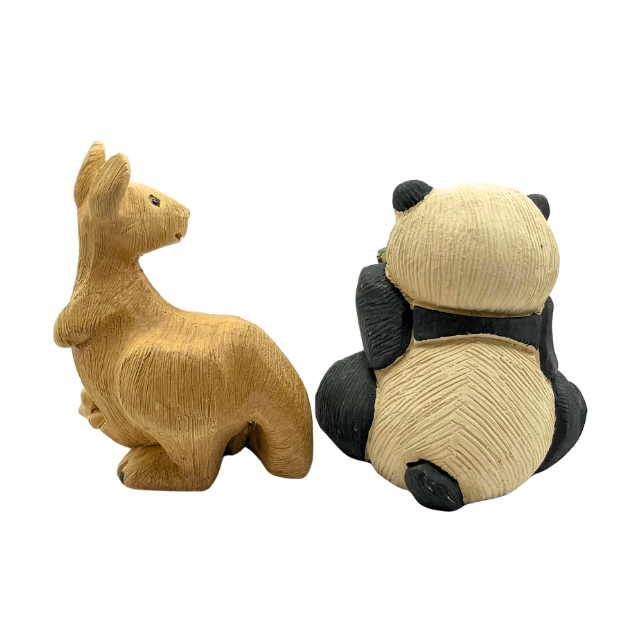 Artesania Rinconada Jungle Bundle: Panda, Chimpanzee, & (2) Kangaroo with Joey