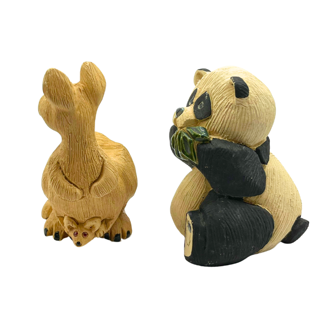 Artesania Rinconada Jungle Bundle: Panda, Chimpanzee, & (2) Kangaroo with Joey