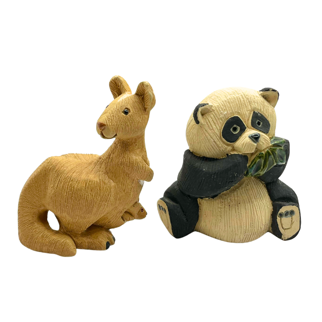Artesania Rinconada Jungle Bundle: Panda, Chimpanzee, & (2) Kangaroo with Joey