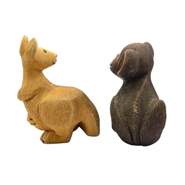 Artesania Rinconada Jungle Bundle: Panda, Chimpanzee, & (2) Kangaroo with Joey