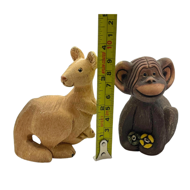 Artesania Rinconada Jungle Bundle: Panda, Chimpanzee, & (2) Kangaroo with Joey