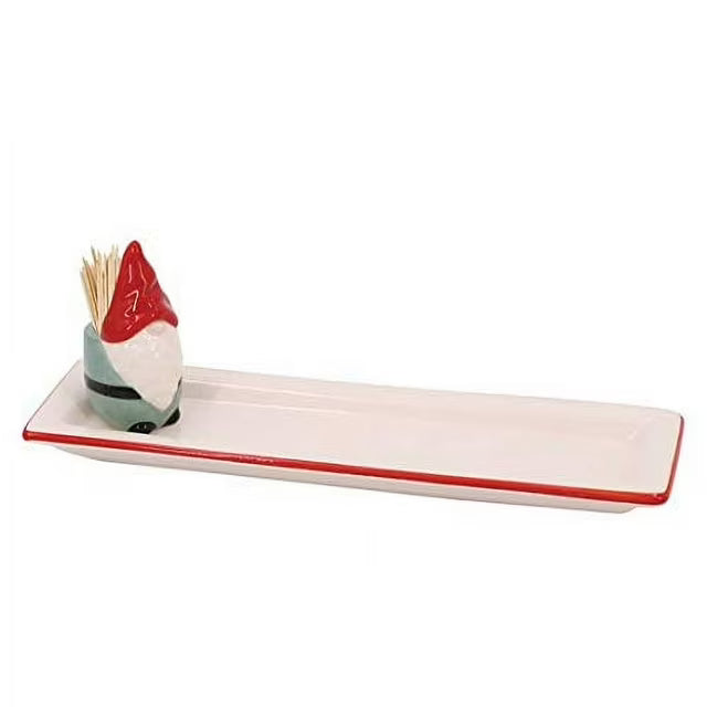 Gnome Tray with Toothpick Holder 12" New in Box Dei "We Bring the Fun!"