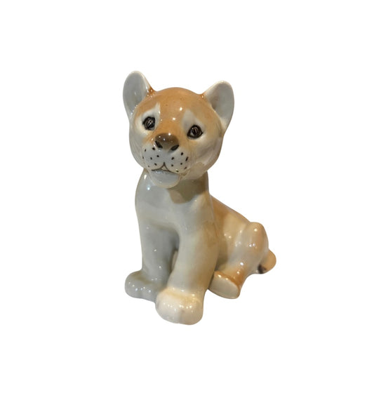 Vtg Lomonosov USSR Russian Sculpture Female Lioness Cub