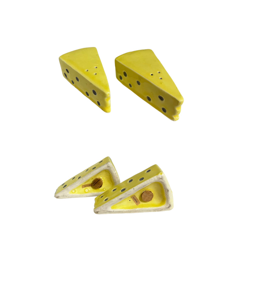 Mid Century Chesse Wedge Salt  and Pepper Shakers