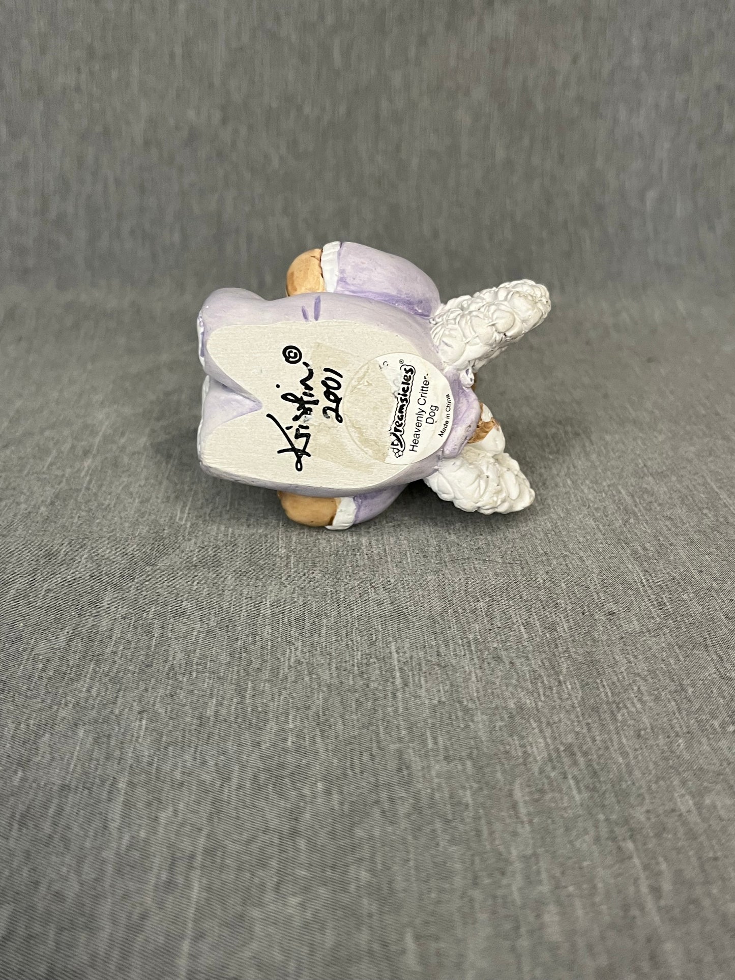 2001 Signed Heavenly Critters- Dog Ceramic Figurine