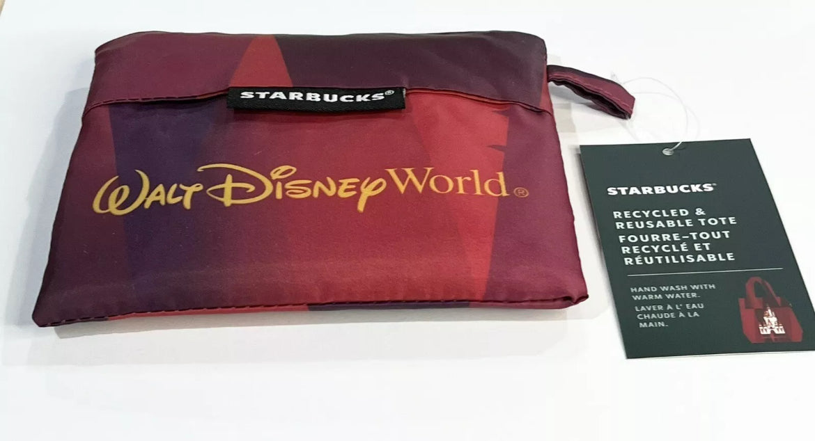 Walt Disney World Parks Cinderella Castle Starbucks Tote Bag with Pouch Unopened Pre Owned
